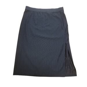 Venezia Jeans 22/24 Black Pinstripe Stretch Pencil Skirt 16" Side Slit EUC Y2K